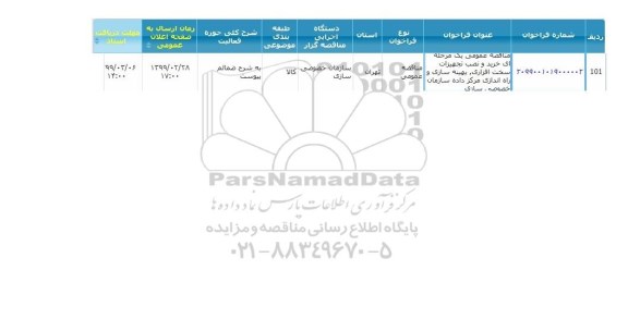 مناقصه تامین و خرید تجهیزات سخت افزاری ...