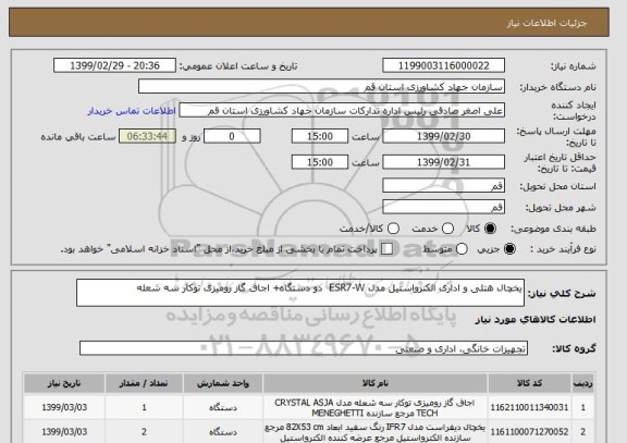 استعلام یخچال هتلی و اداری الکترواستیل مدل ESR7-W  دو دستگاه+ اجاق گاز رومیزی توکار سه شعله 