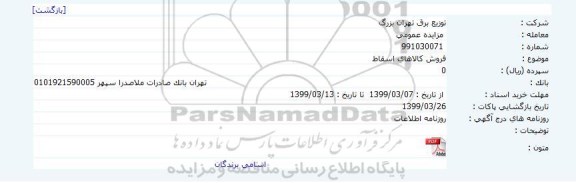 مزایده ، مزایده فروش کالاهای اسقاط 