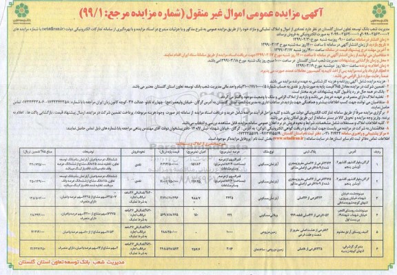 آگهی مزایده مزایده فروش تعدادی از اموال و املاک تملیکی مازاد