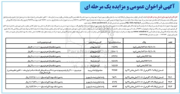 مزایده، مزایده واگذاری 5 واحد آپارتمانی، 3 واحد نیمه ساز تجاری، یک قطعه زمین