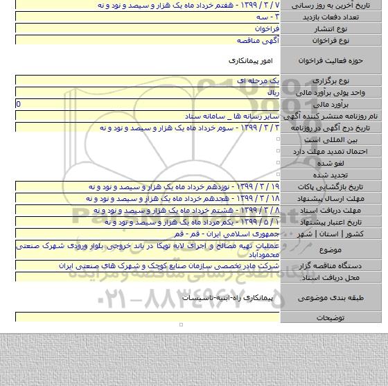 عملیات تهیه مصالح و اجرای لایه توپکا در باند خروجی بلوار ورودی شهرک صنعتی محمودآباد