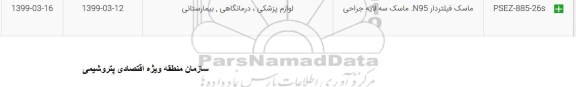 استعلام ، استعلام ماسک فیلتردار n95