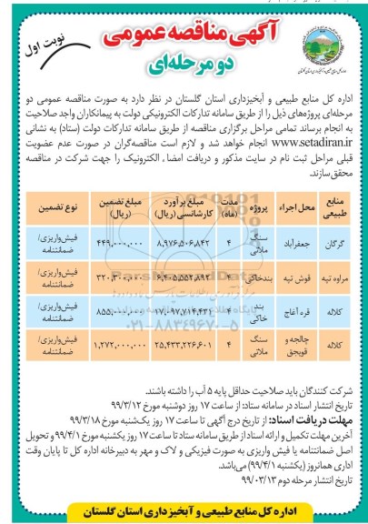 مناقصه، مناقصه سنگ ملاتی... 