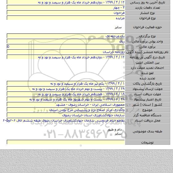 واگذاری مرکز اصلاح نژاد و پشتیبانی مرغ بومی استان