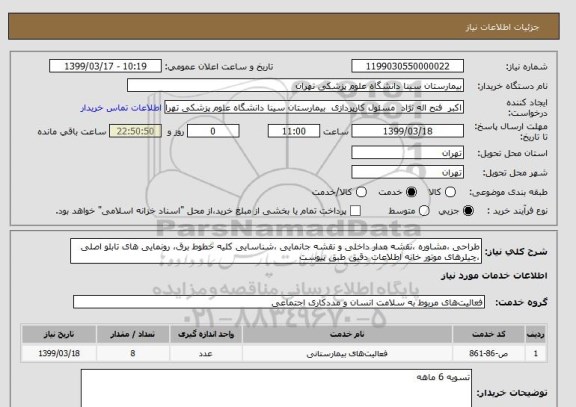 استعلام طراحی ،مشاوره ،نقشه مدار داخلی و نقشه جانمایی ،شناسایی کلیه خطوط برق، رونمایی های تابلو اصلی ،چیلرهای موتور خانه اطلاعات دقیق طبق پیوست 