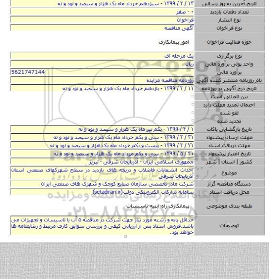 احداث انشعابات فاضلاب و دریچه های بازدید در سطح شهرکهای صنعتی استان آذربایجان شرقی