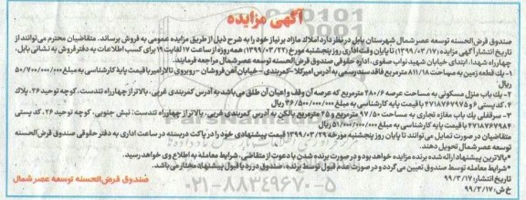 مزایده, مزایده فروش املاک مازاد