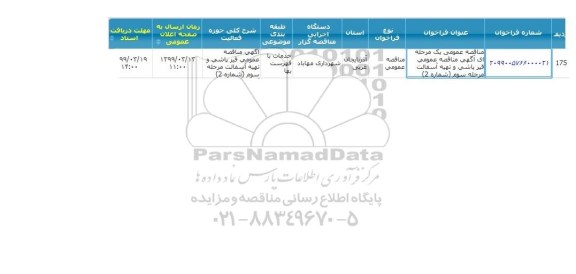 مناقصه، مناقصه قیرپاشی و تهیه آسفالت 