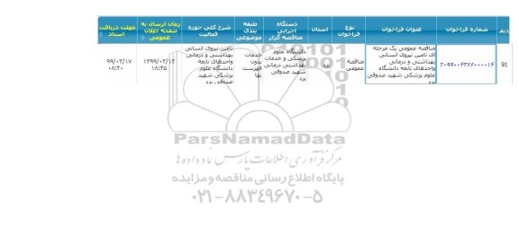 مناقصه، مناقصه تامین نیروی انسانی