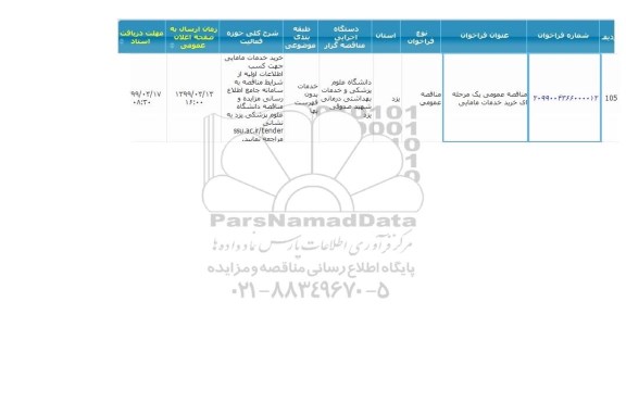 مناقصه خرید خدمات مامایی, سامانه تدارکات الکترونیکی دولت