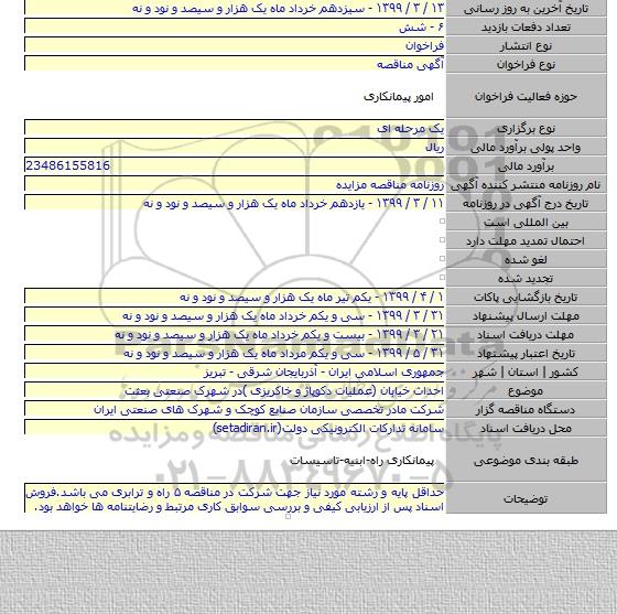 احداث خیابان (عملیات دکوپاژ و خاکریزی )در شهرک صنعتی بعثت
