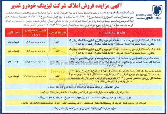 آگهی مزایده ،مزایده فروش املاک مازاد 