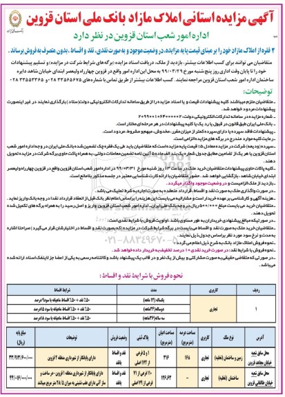 آگهی مزایده،مزایده فروش 2 فقره از ملک با کاربری تجاری