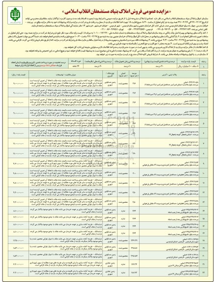 مزایده مزایده فروش املاک کاربری زمین مسکونی