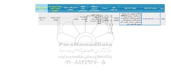 مناقصه تکمیل مجموعه کارگاهی و آزمایشگاهی مجتمع های مسکونی , سامانه تدارکات الکترونیکی دولت 