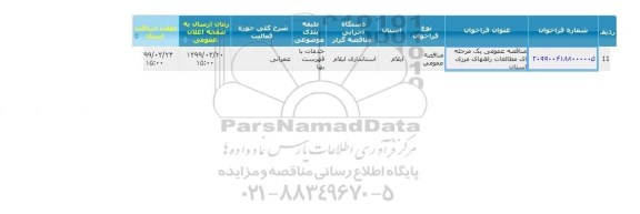 مناقصه مطالعات راههای مرزی استان 