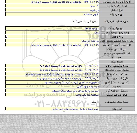 خرید پایه چهار گوش