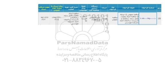 آگهی مناقصه عمومی ، مناقصه پروژه تکمیل میادین و جدولگذاری سطح شهر