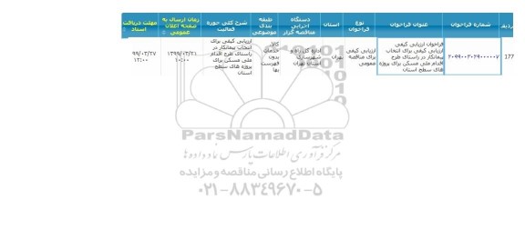 مناقصه انتخاب پیمانکار در راستای طرح اقدام ملی مسکن