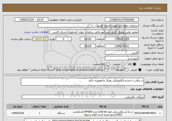 استعلام در برقی با چشم الکترونیکی یونیک و تجهیزات لازم