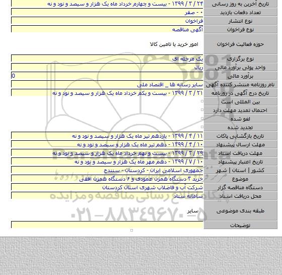 خرید ۳ دستگاه همزن عمودی و ۶ دستگاه همزن افقی