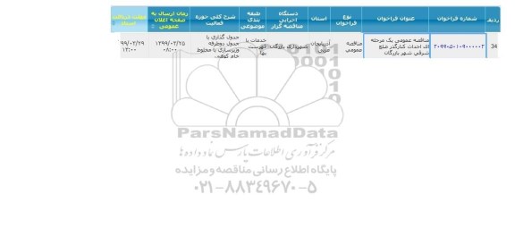 مناقصه احداث کنار گذر