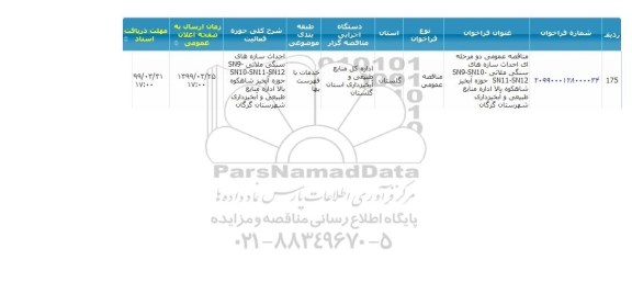 مناقصه احداث سازه های سنگی ملاتی 