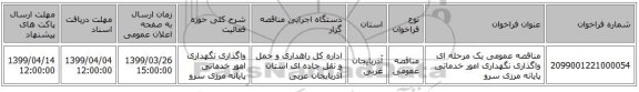مناقصه عمومی یک مرحله ای واگذاری نگهداری امور خدماتی پایانه مرزی سرو