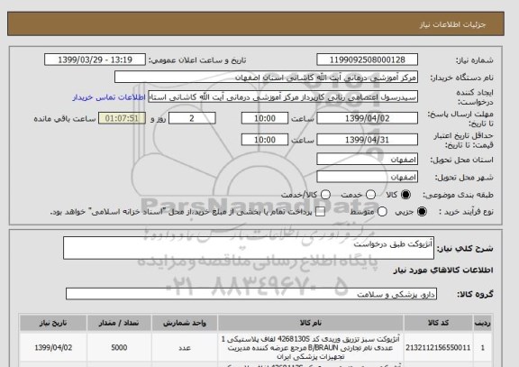 استعلام آنژیوکت طبق درخواست 