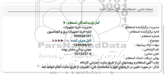 استعلام کابل جبران کننده