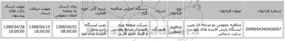 مناقصه عمومی دو مرحله ای نصب ایستگاه پایش آلاینده های هوا در سایت شمالی 