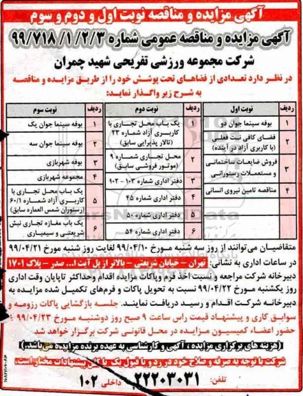مناقصه،مناقصه تامین نیروی انسانی 	