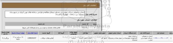 استعلام انتخاب و معرفی شرکت مهندسین