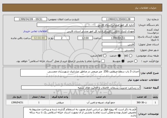 استعلام احداث 3 باب سطح صیقلی  250  متر مربعی در مناطق عشایری شهرستان ممسنی