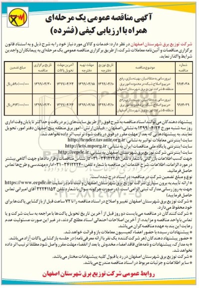 مناقصه ، مناقصه نیرورسانی... 
