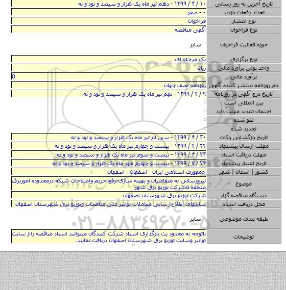 نیرورسانی به متقاضیان و بهینه سازی؛رفع حریم واصلاحات شبکه درمحدوده اموربرق منطقه ۵شرکت توزیع برق شهر