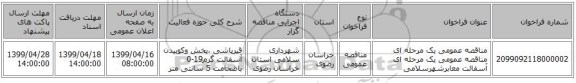 مناقصه عمومی یک مرحله ای مناقصه عمومی یک مرحله ای آسفالت معابرشهرسلامی