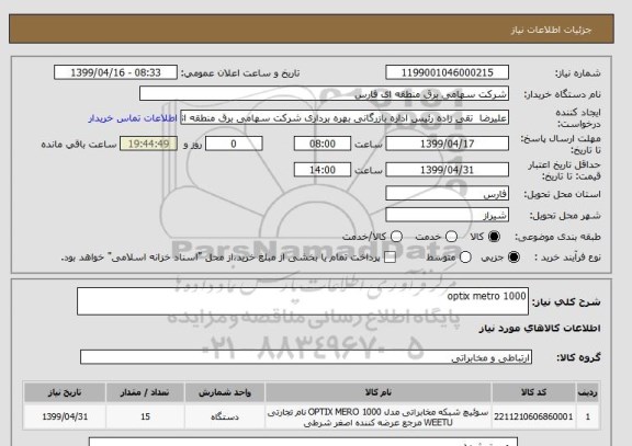 استعلام optix metro 1000