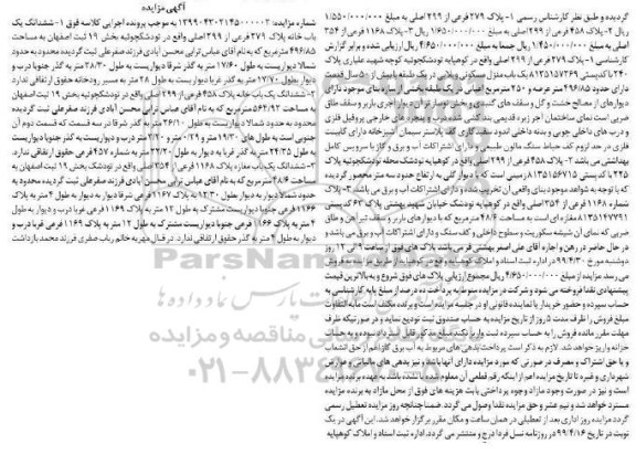آگهی مزایده،مزایده ششدانگ یکباب خانه پلاک 279 فرعی