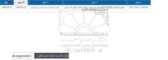 استعلام, استعلام تابلو برق گالوانیزه 