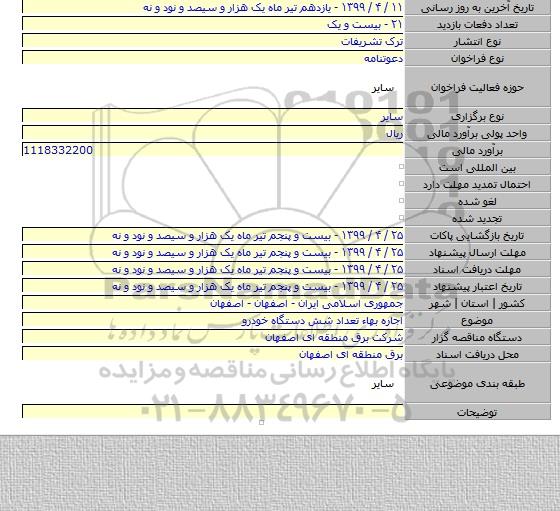 اجاره بهاء تعداد شش دستگاه خودرو