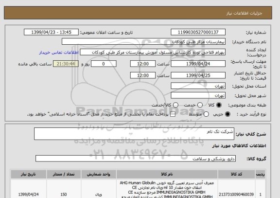 استعلام شرکت تک تام, سامانه ستاد