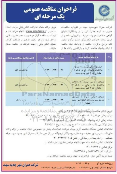 فراخوان مناقصه , فراخوان مناقصه عملیات اجرایی مربوط به احداث ساختمان کتابخانه