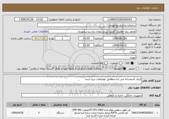 استعلام ایران کدمشابه می باشدمطابق توضیحات درج شده
