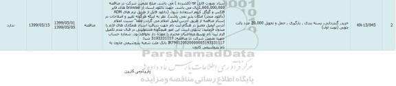 مناقصه خرید گندزدایی بسته بندی بارگیری حمل و تحویل 20.000 عدد پالت چوبی