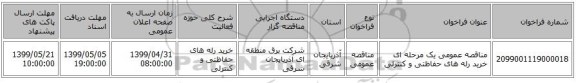 مناقصه عمومی یک مرحله ای خرید رله های حفاظتی و کنترلی