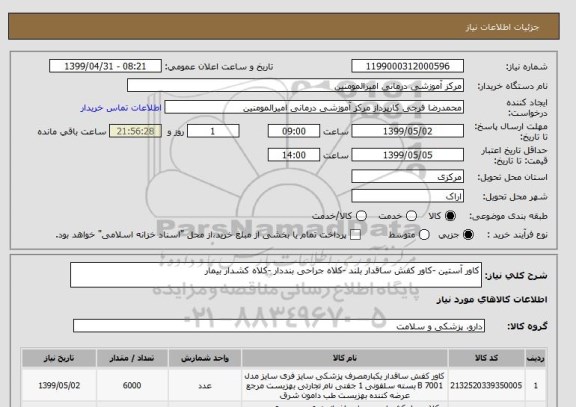 استعلام کاور آستین -کاور کفش ساقدار بلند -کلاه جراحی بنددار -کلاه کشدار بیمار 
