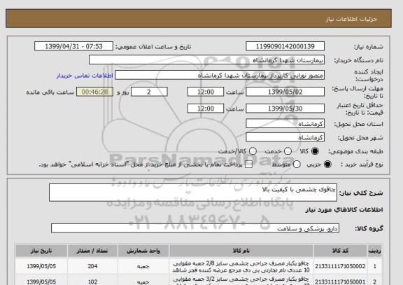 استعلام چاقوی چشمی با کیفیت بالا