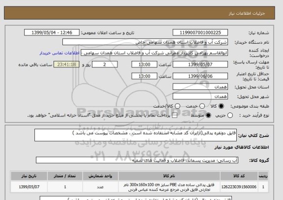 استعلام قایق دونفره پدالی(ازایران کد مشابه استفاده شده است ، مشخصات پیوست می باشد )	